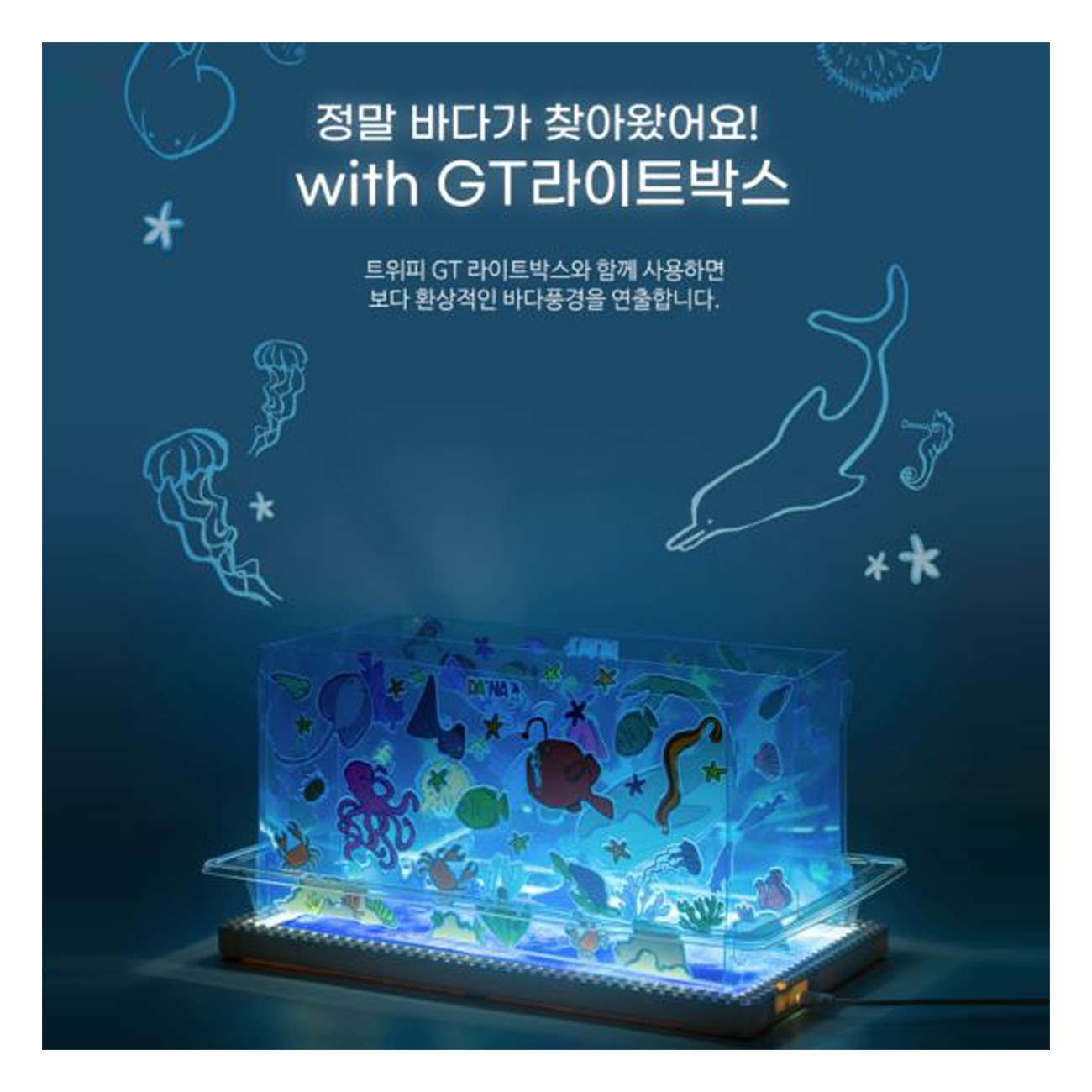 바다스티커(어항꾸미기) + GT라이트박스 세트상품