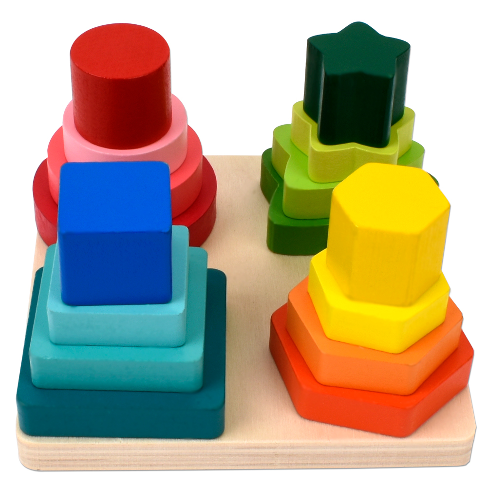 원목 4단 모양 도형 끼우기