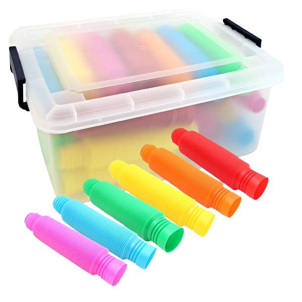 소프트 팝튜브 구불이 튜브 블록 대형 30p (비비드)